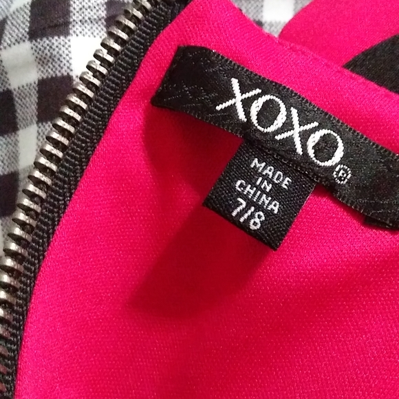 Hot PinkDress With Black Line Design XOXO Dress Size 7/8 - Picture 14 of 14
